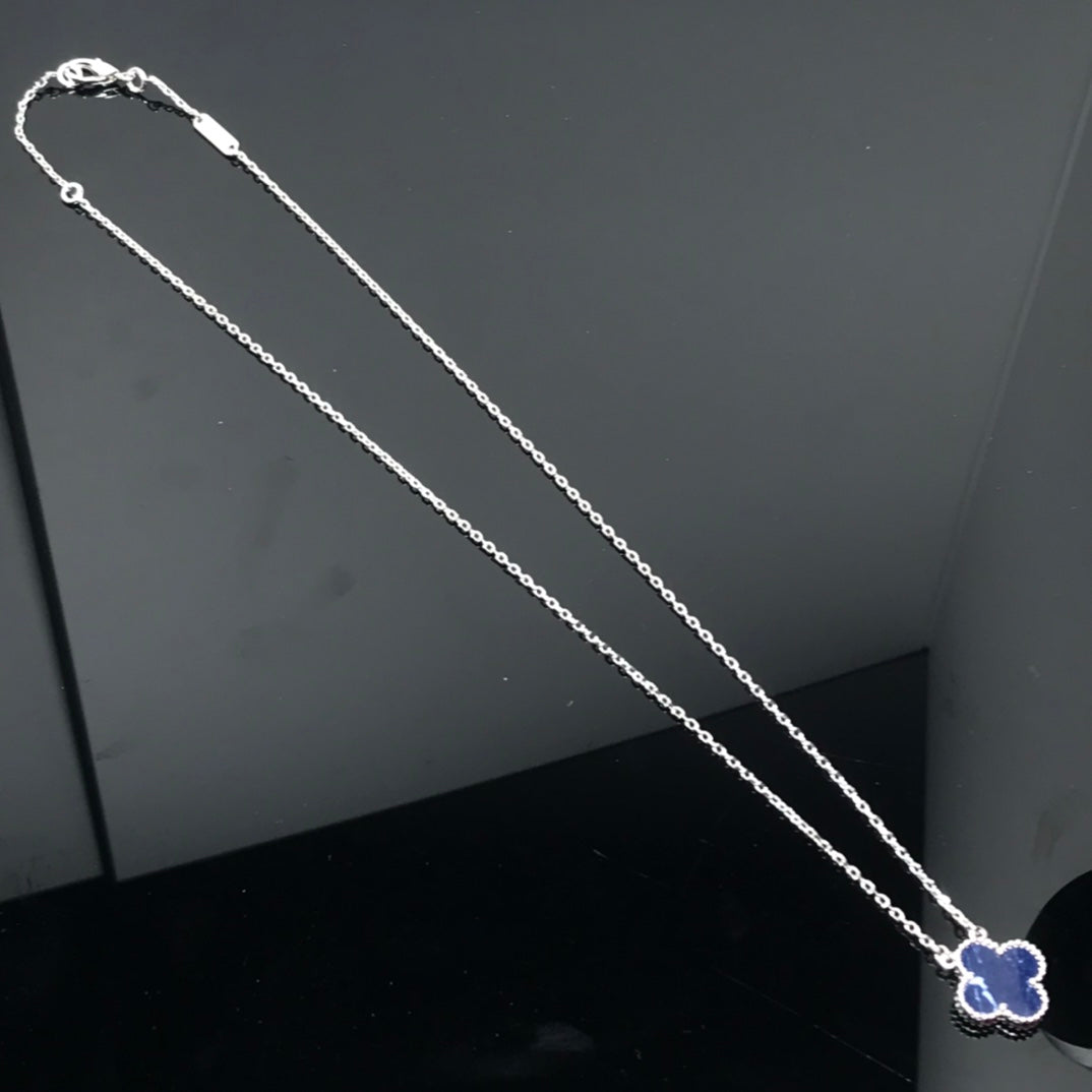 [Regal Gem]CLOVER PIETERSITE SILVER LONG NECKLACE