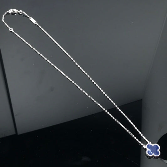 [Regal Gem]CLOVER PIETERSITE SILVER LONG NECKLACE