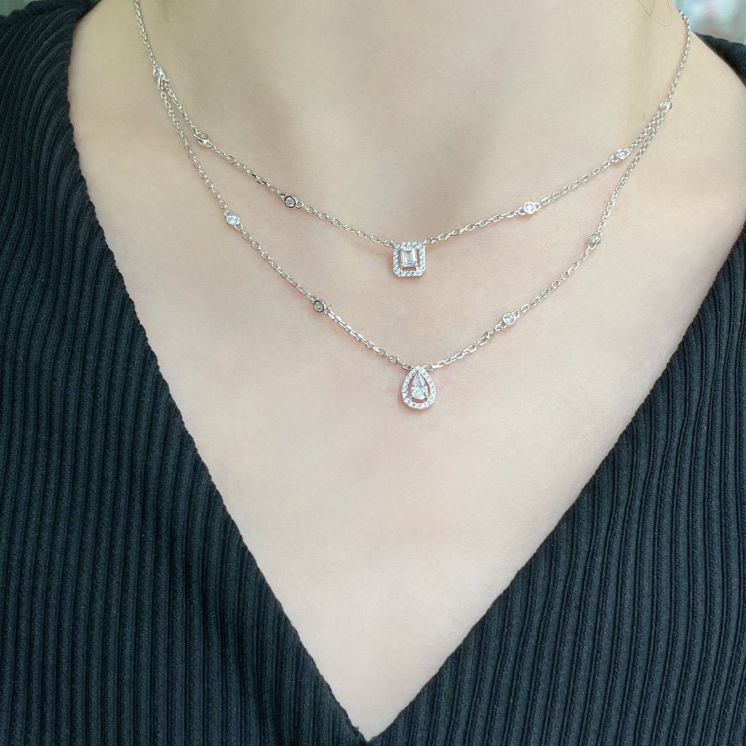 [Regal Gem]MY TWIN 2 ROW DIAMOND NECKLACE