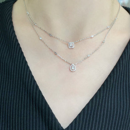 [Regal Gem]MY TWIN 2 ROW DIAMOND NECKLACE