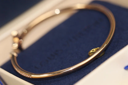 [Regal Gem]IDYLLE PINK GOLD OPEN BRACELET DIAMOND PAVED