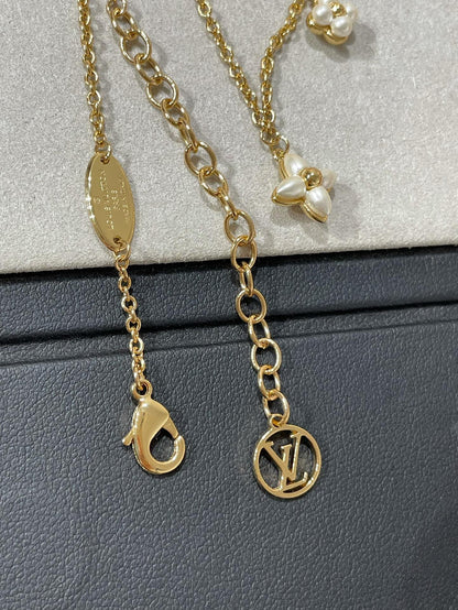 [Regal Gem]FLOWERGRAM GOLD MOP DOUBLE ROW NECKLACE