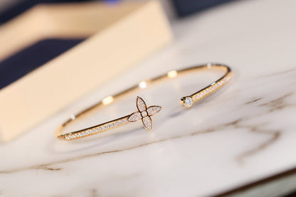 [Regal Gem]IDYLLE GOLD OPEN BRACELET DIAMOND PAVED
