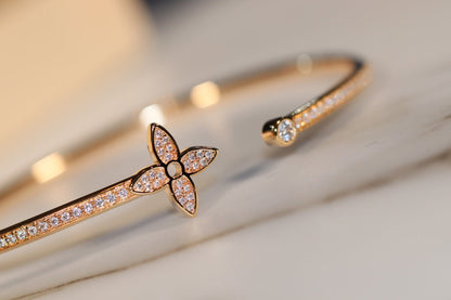 [Regal Gem]IDYLLE GOLD OPEN BRACELET DIAMOND PAVED