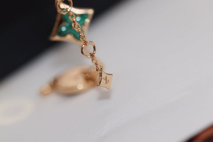 [Regal Gem]STAR AND SUN 4 MOTIF PINK GOLD MALACHITE BRACELET