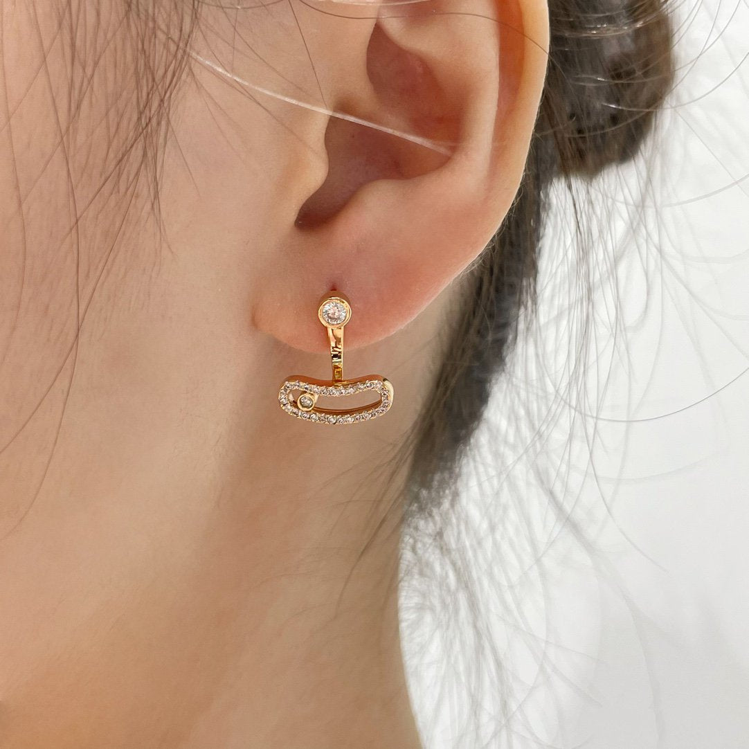 [Regal Gem]MOVE UNO PINK GOLD DIAMOND EARRINGS