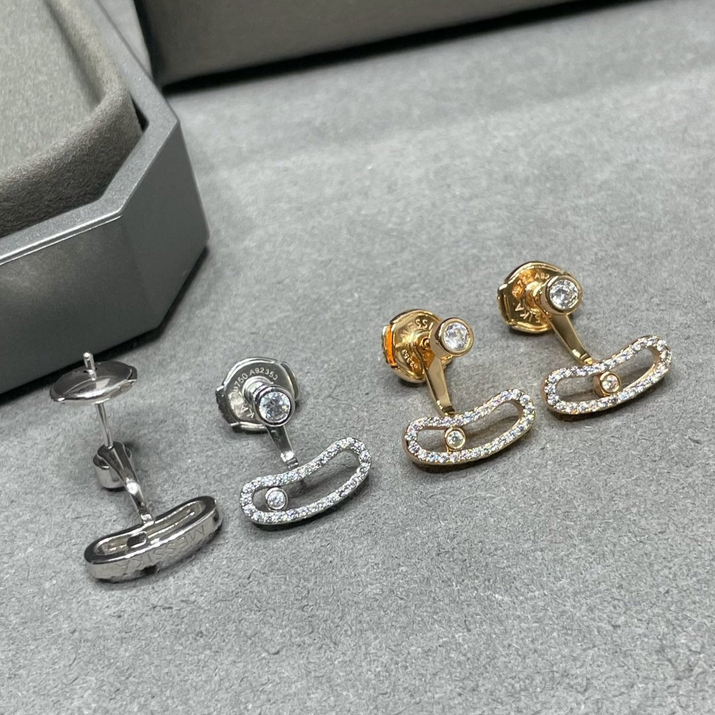 [Regal Gem]MOVE UNO PINK GOLD DIAMOND EARRINGS