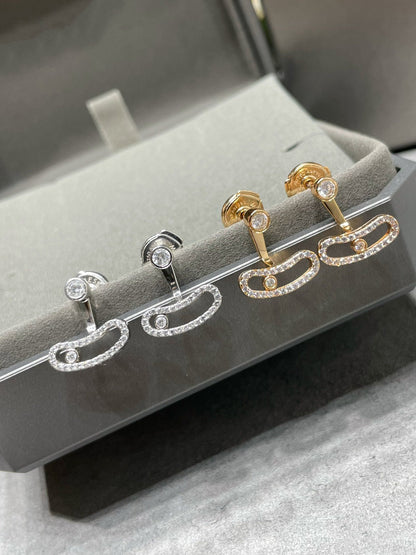 [Regal Gem]MOVE UNO PINK GOLD DIAMOND EARRINGS