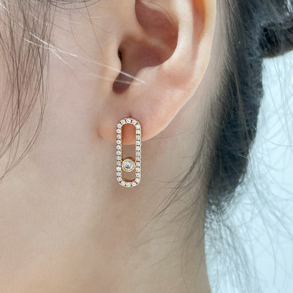 [Regal Gem]MOVE UNO STUD DIAMOND PAVED EARRINGS