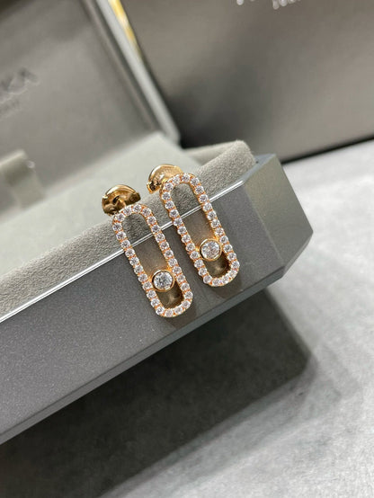 [Regal Gem]MOVE UNO STUD DIAMOND PAVED EARRINGS