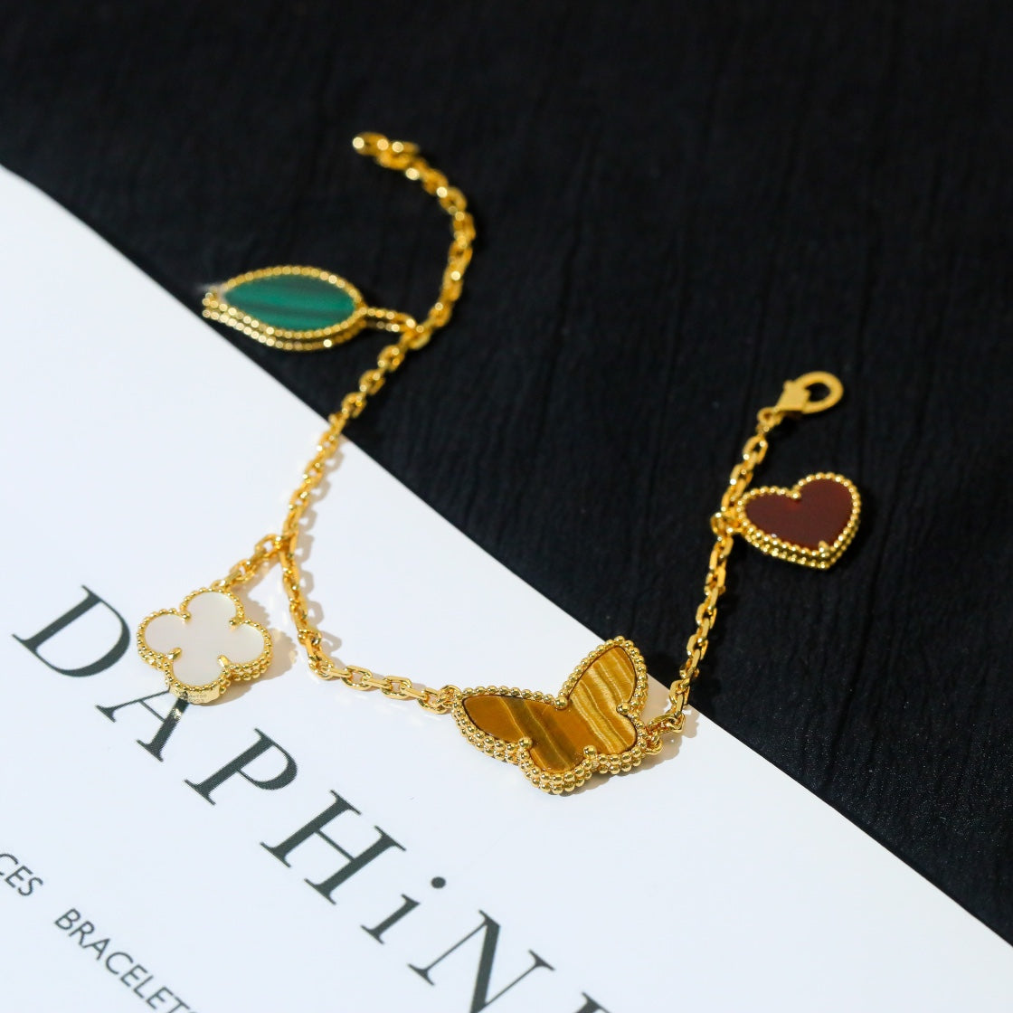 [Regal Gem]LUCKY SPRING 5 MOTIF GOLD BRACELET