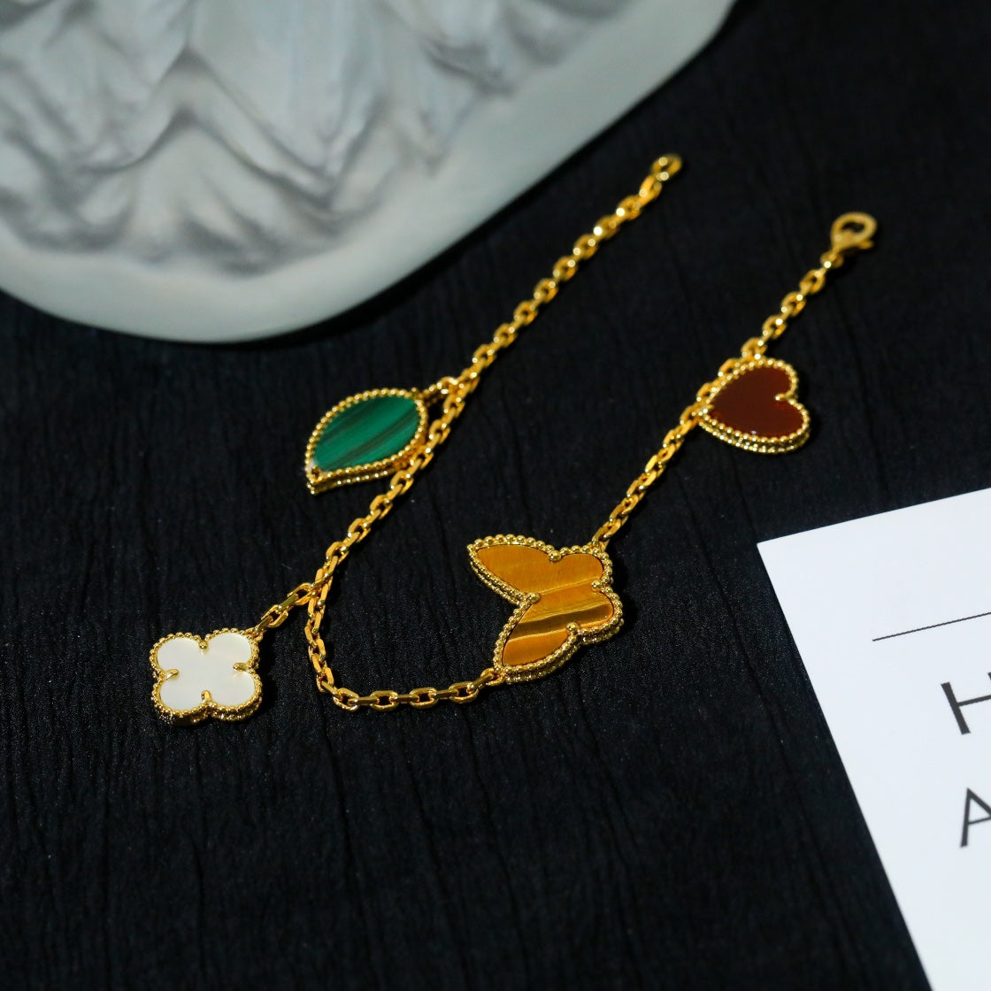 [Regal Gem]LUCKY SPRING 5 MOTIF GOLD BRACELET