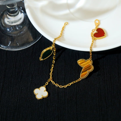 [Regal Gem]LUCKY SPRING 5 MOTIF GOLD BRACELET