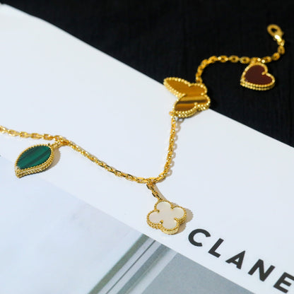 [Regal Gem]LUCKY SPRING 5 MOTIF GOLD BRACELET