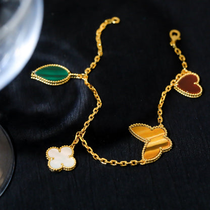 [Regal Gem]LUCKY SPRING 5 MOTIF GOLD BRACELET