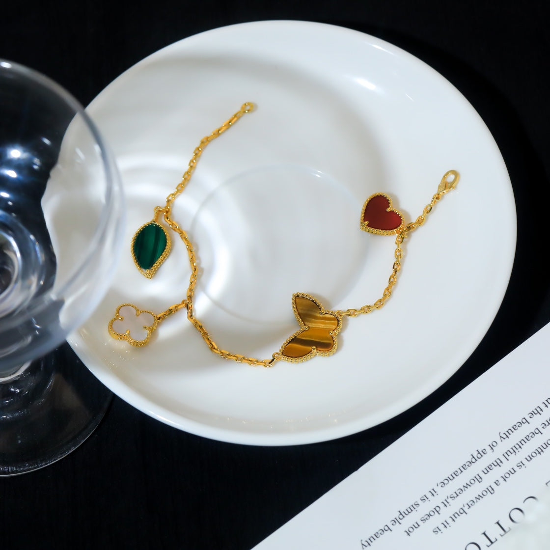 [Regal Gem]LUCKY SPRING 5 MOTIF GOLD BRACELET