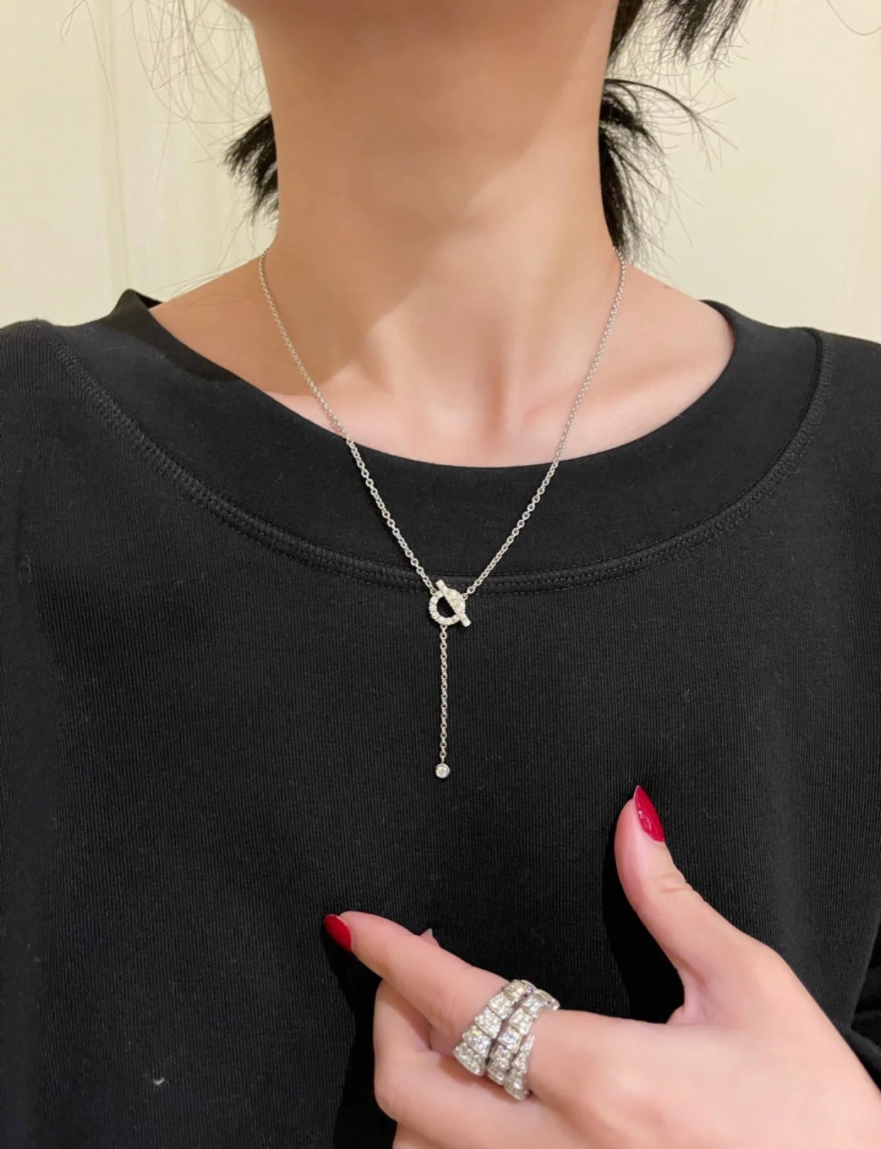 [Regal Gem]FINESSE SILVER DIAMOND NECKLACE