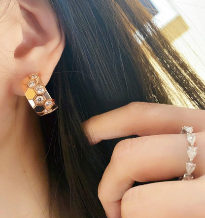 [Regal Gem]BEE LOVE DIAMOND HOOP EARRINGS