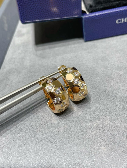 [Regal Gem]BEE LOVE DIAMOND HOOP EARRINGS