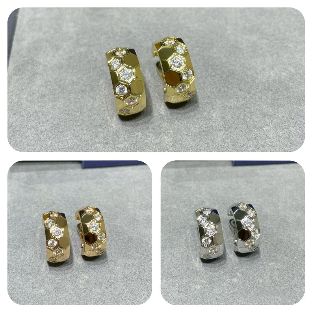 [Regal Gem]BEE LOVE DIAMOND HOOP EARRINGS