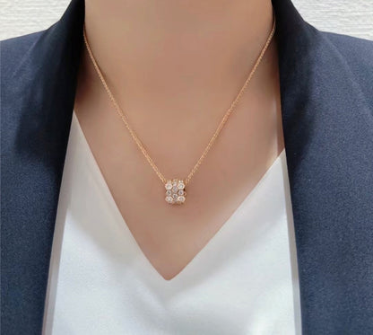 [Regal Gem]BEE LOVE DIAMOND PAVED 3 ROW NECKLACE