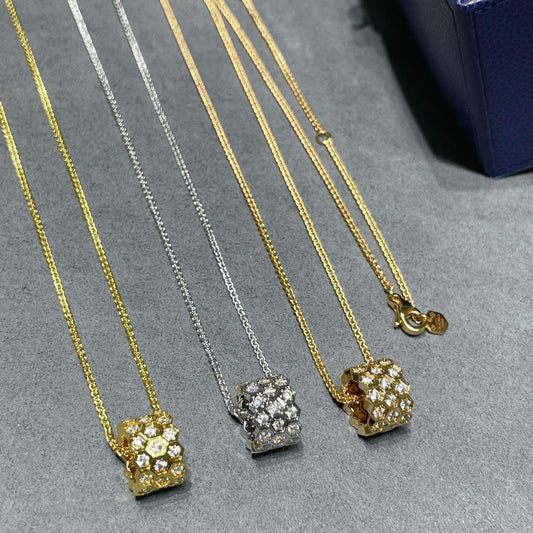 [Regal Gem]BEE LOVE DIAMOND PAVED 3 ROW NECKLACE