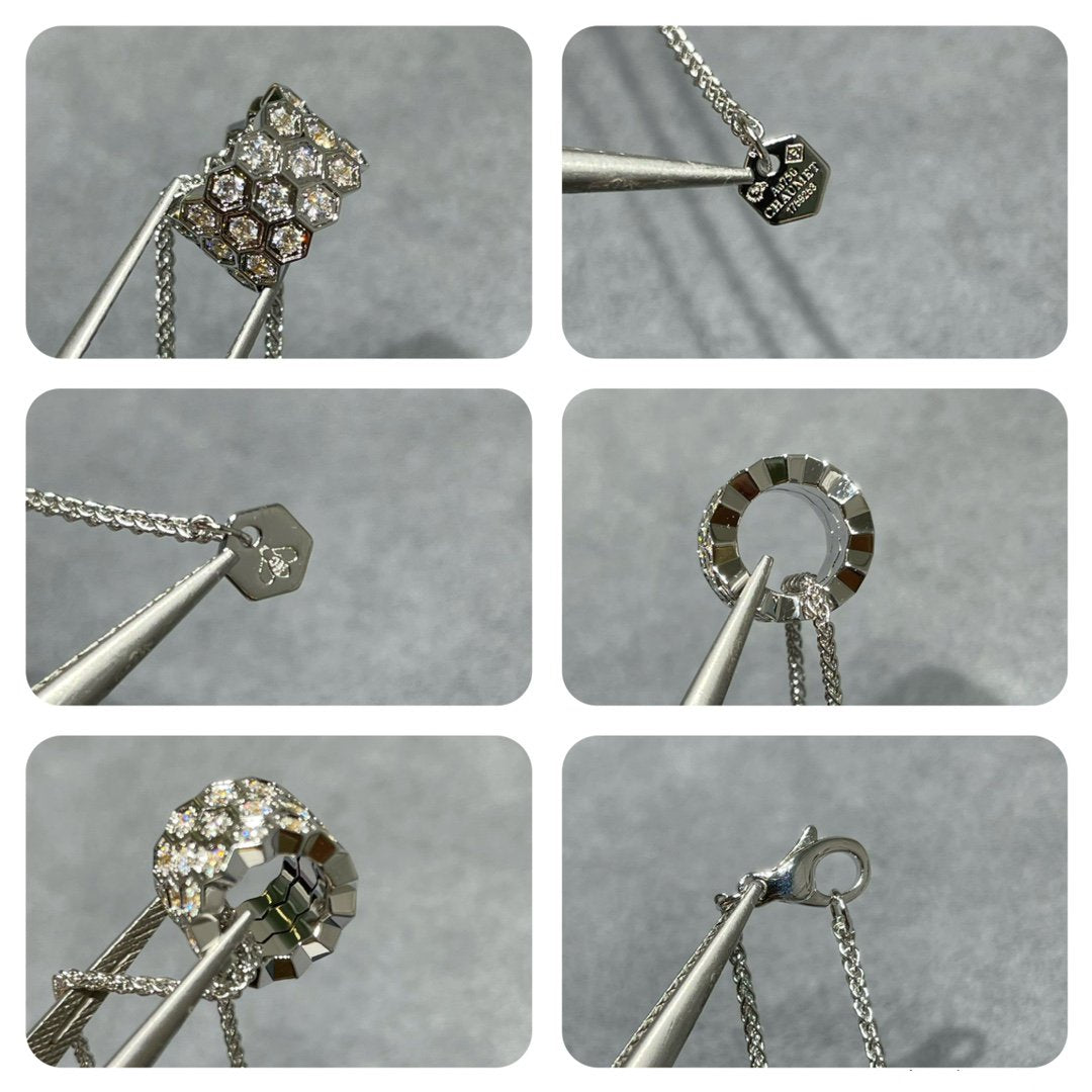 [Regal Gem]BEE LOVE DIAMOND PAVED 3 ROW NECKLACE