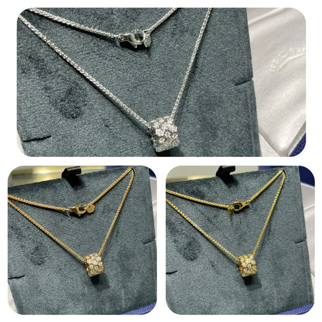 [Regal Gem]BEE LOVE DIAMOND PAVED 3 ROW NECKLACE