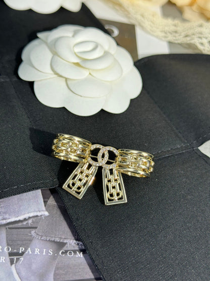 [Regal Gem]25K Hollow Bow Brooch