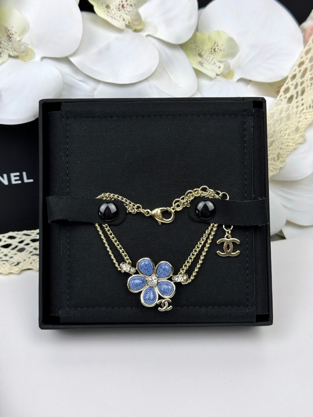 [Regal Gem]VOLTE New Blue Floral Double-Layer Bracelet