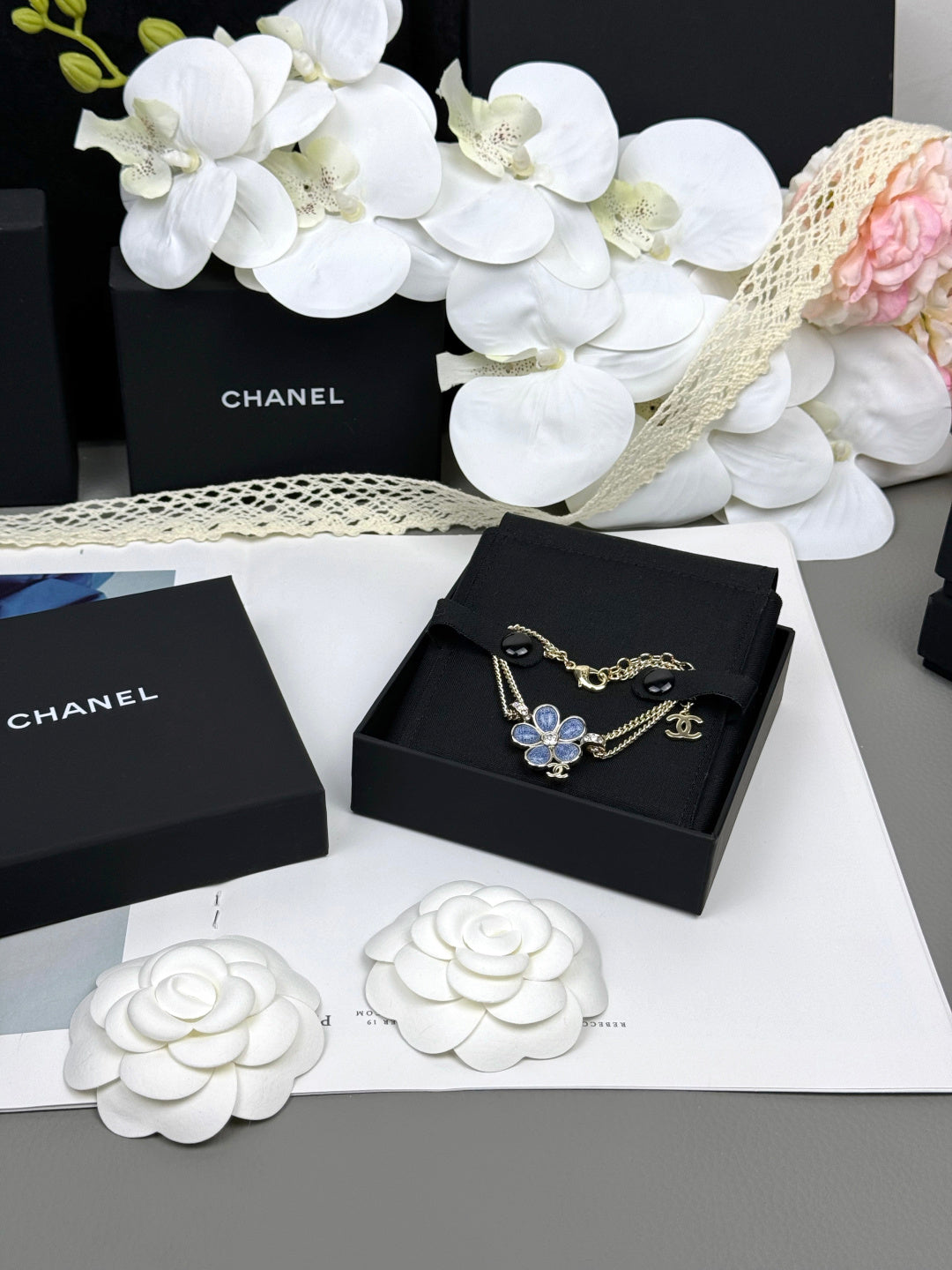 [Regal Gem]VOLTE New Blue Floral Double-Layer Bracelet