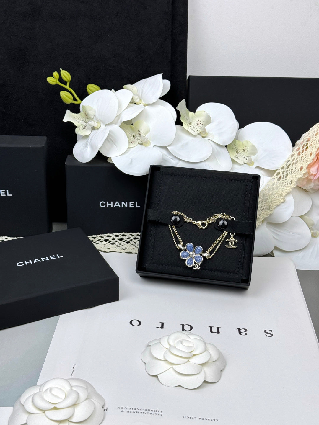 [Regal Gem]VOLTE New Blue Floral Double-Layer Bracelet