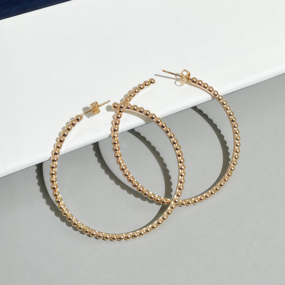 [Regal Gem]SMOOTH BEAD STUD EARRINGS