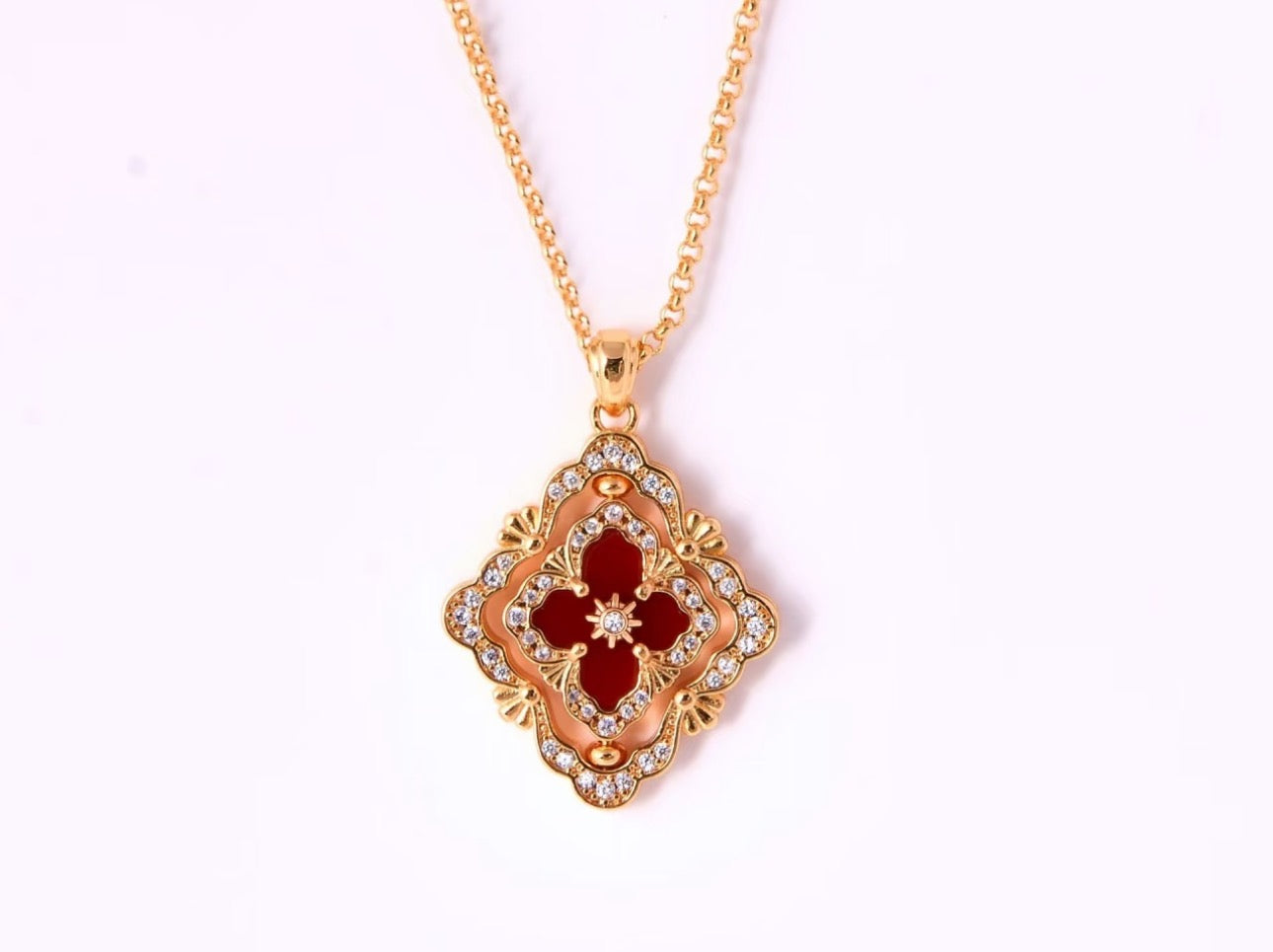 [Regal Gem] B.C.L ENAMEL ROTATING SINGLE-DIAMOND NECKLACE£¨Various colors£©