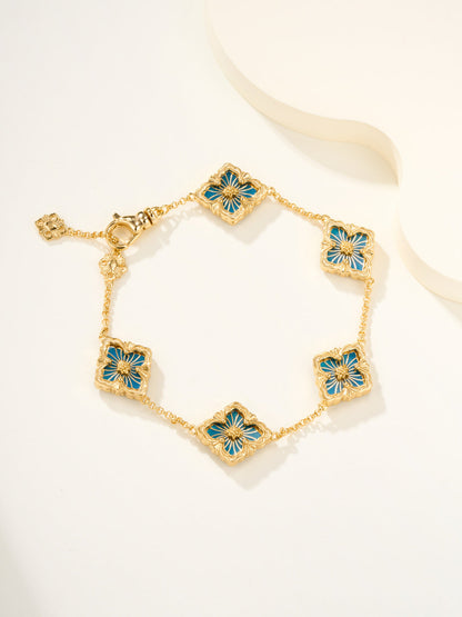 [Regal Gem]B.C.L ENAMELED Five-Flower Bracelet£¨Various Colors)