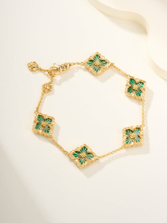 [Regal Gem]B.C.L ENAMELED Five-Flower Bracelet£¨Various Colors)