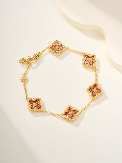 [Regal Gem]B.C.L ENAMELED Five-Flower Bracelet£¨Various Colors)