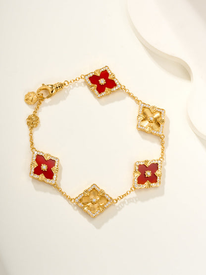 [Regal Gem]B.C.L ENAMELED Five-Flower Bracelet£¨Various Colors) BIG SIZE