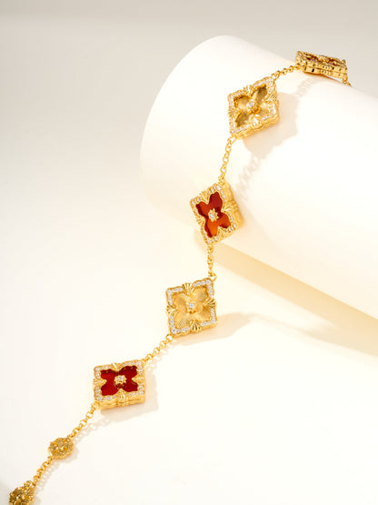 [Regal Gem]B.C.L ENAMELED Five-Flower Bracelet£¨Various Colors) BIG SIZE