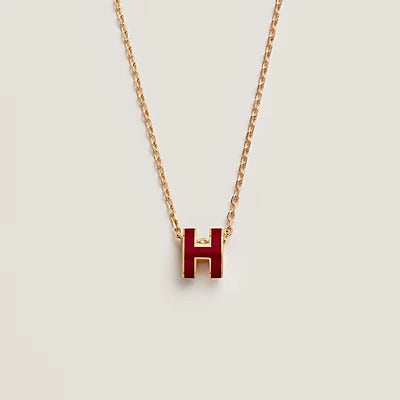[Regal Gem]HM CLIC RED ENAMEL GOLD NECKLACE