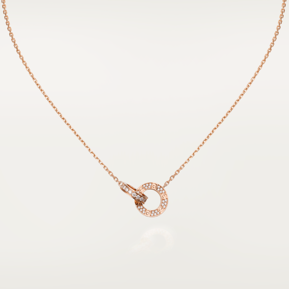 [Regal Gem]LOVE 7.6MM NECKLACE Regal Gem GOLD AND SILVER  FULL DIAMOND