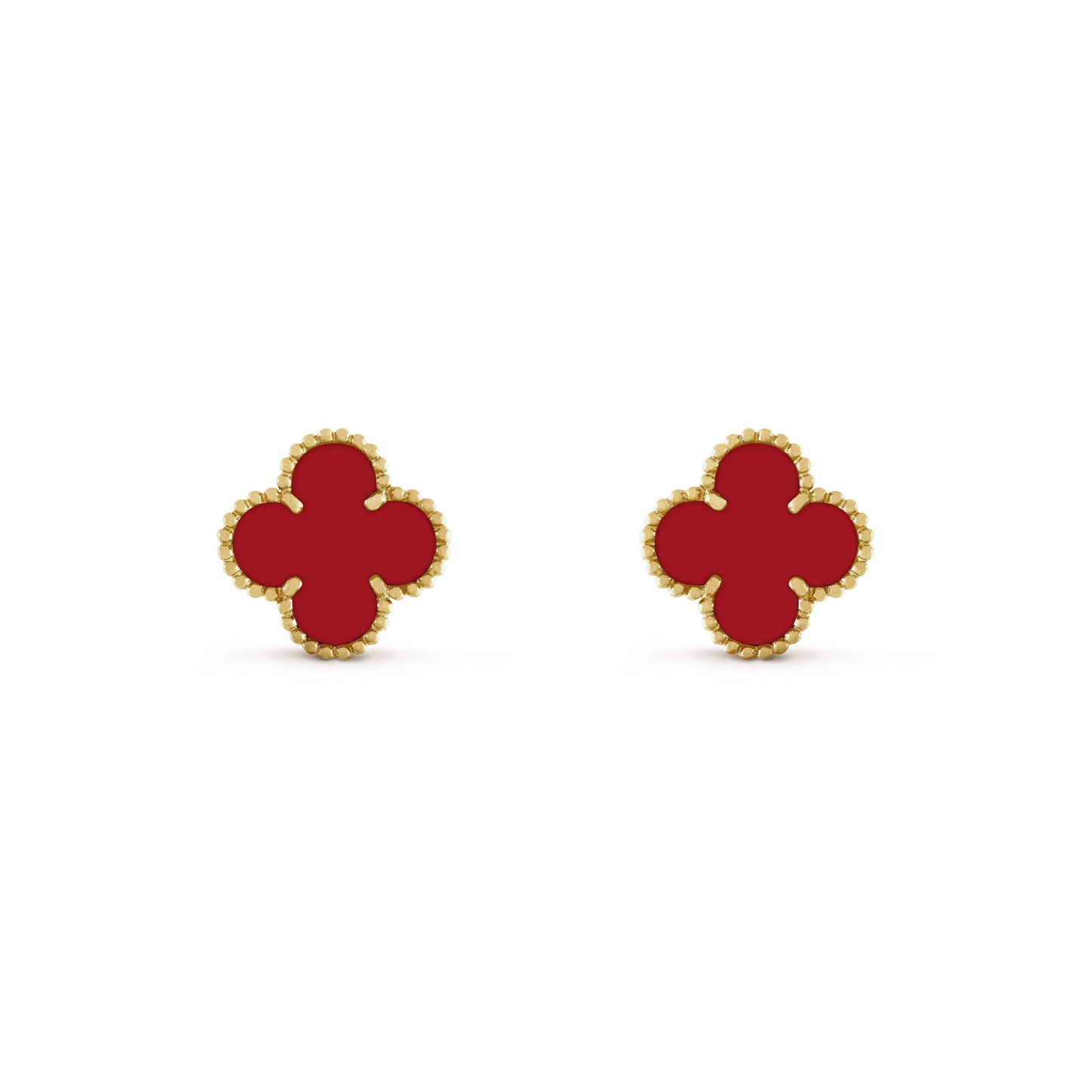 [Regal Gem]CLOVER MINI 9.5MM CARNELIAN EARRINGS