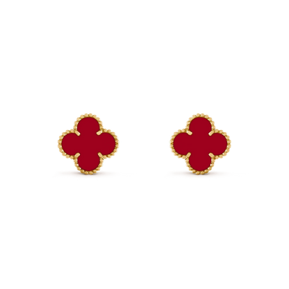 [Regal Gem]CLOVER MEDIUM 1 MOTIFS CARNELIAN  EARRINGS
