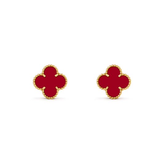 [Regal Gem]CLOVER MEDIUM 1 MOTIFS CARNELIAN  EARRINGS