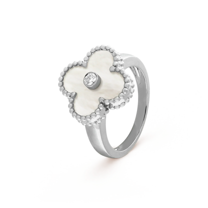 [Regal Gem]CLOVER SILVER MOP DIAMOND RING