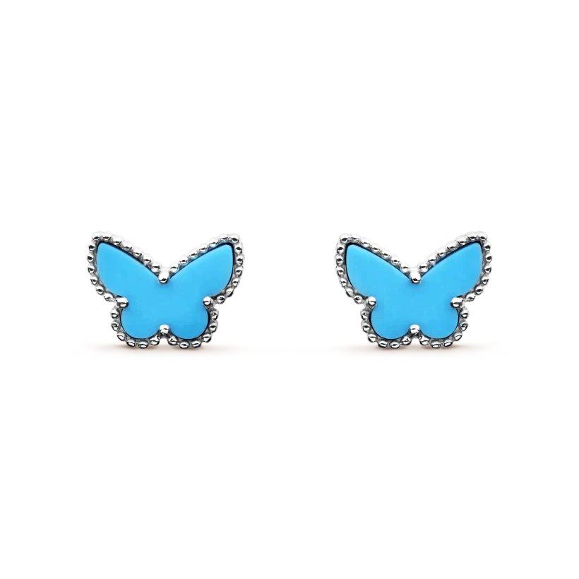 [Regal Gem]BUTTERFLY TURQUOISE EARRINGS SILVER