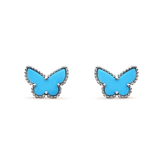 [Regal Gem]BUTTERFLY TURQUOISE EARRINGS SILVER