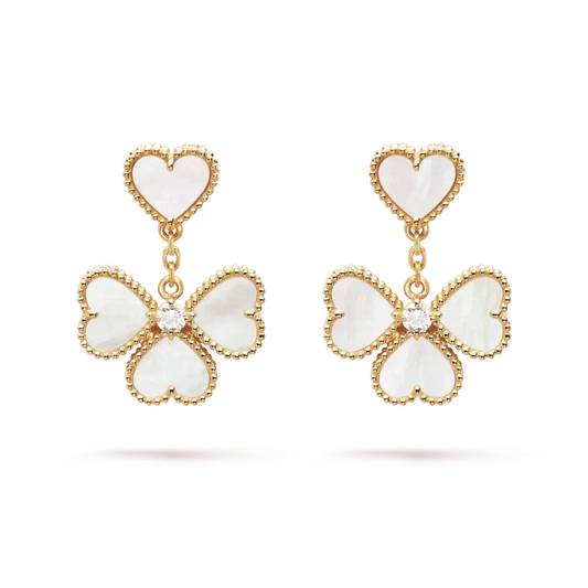 [Regal Gem]CLOVER SWEET WHITE MOP EARRINGS
