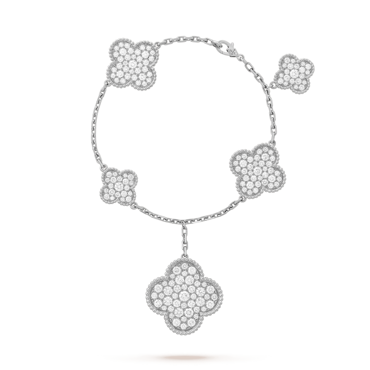 [Regal Gem]CLOVER 6 MOTIFS SILVER DIAMOND BRACELET