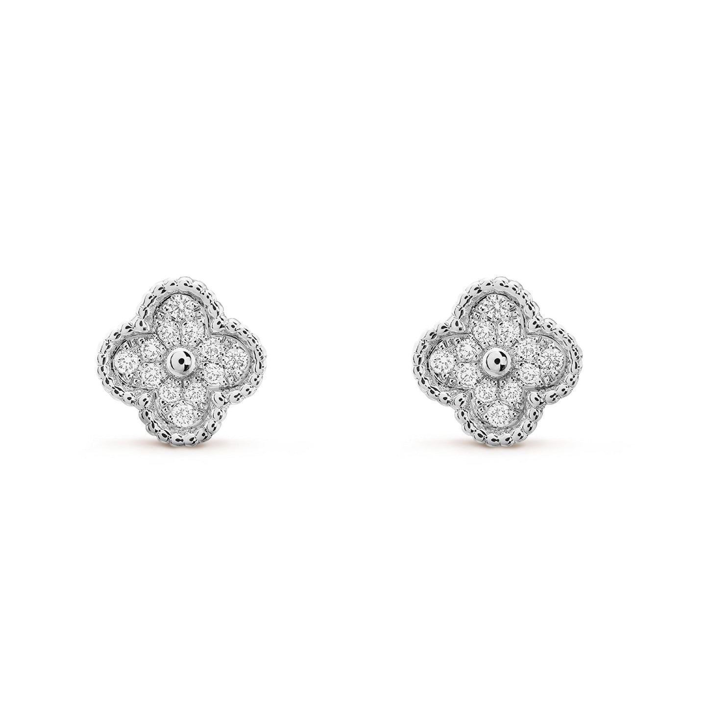 [Regal Gem]CLOVER MINI DIAMOND STUD EARRINGS